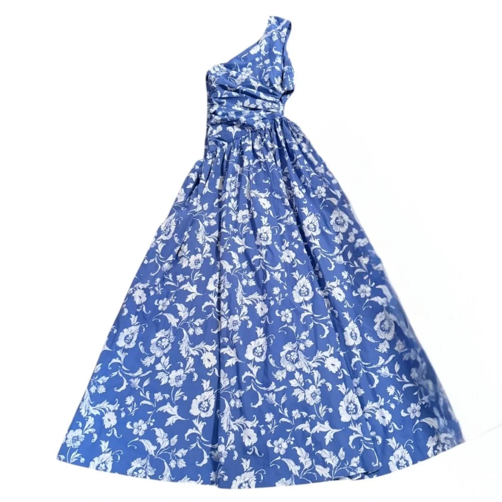 Abercrombie & Fitch Giselle Pleated One Shoulder Maxi Dress